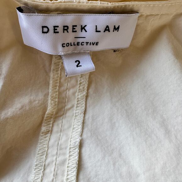 Derek Lam Yellow Tiered Ruffle Midi Dress Size 2 Cotton Cottage Designer $420 - Picture 11 of 11